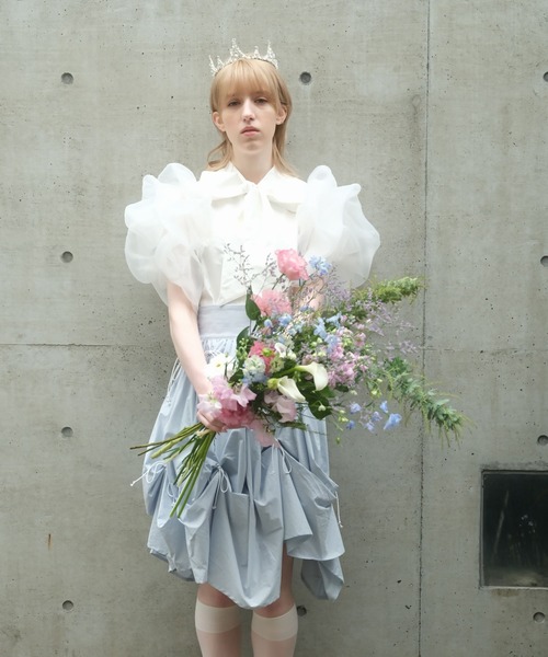 PAIN（ペイン）の「リボンシャツスカート（スカート・レディース・ブルー/チェック/ホワイト・FREE）」の10枚目の写真