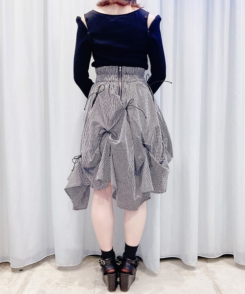 PAIN（ペイン）の「リボンシャツスカート（スカート・レディース・ブルー/チェック/ホワイト・FREE）」の14枚目の写真