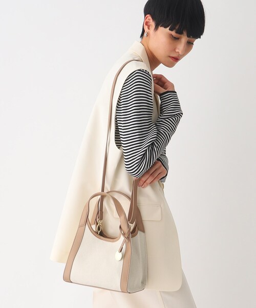 OPAQUE.CLIP（オペークドットクリップ）の「◆コンビミニトートバッグ【2WAY】（ショルダーバッグ・レディース・ブラック/ベージュ/ブラック系・00）」の3枚目の写真