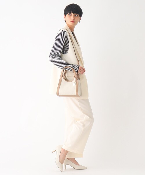 OPAQUE.CLIP（オペークドットクリップ）の「◆コンビミニトートバッグ【2WAY】（ショルダーバッグ・レディース・ブラック/ベージュ/ブラック系・00）」の4枚目の写真