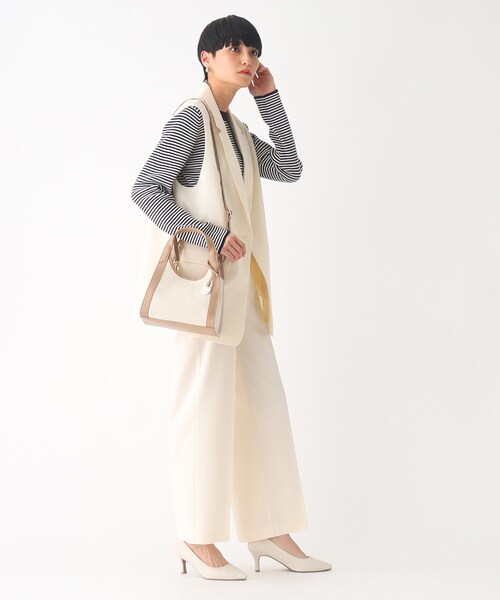 OPAQUE.CLIP（オペークドットクリップ）の「◆コンビミニトートバッグ【2WAY】（ショルダーバッグ・レディース・ブラック/ベージュ/ブラック系・00）」の7枚目の写真