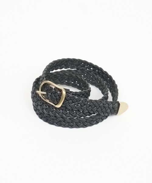 URU(ウル)の「URU/ウル/LEATHER BELT(ベルト・メンズ・ブラック/ネイビー・F)」の1枚目の写真