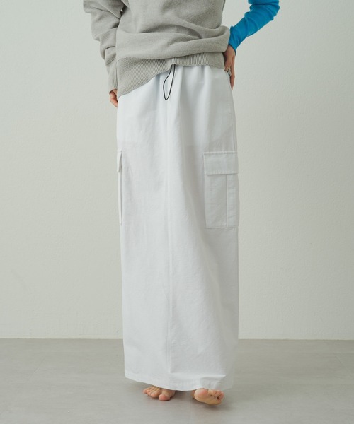 earthy（アーシー）の「【撥水】ロングタイトスカート（スカート・レディース・カーキ/ホワイト/ブラック・S/M）」の4枚目の写真