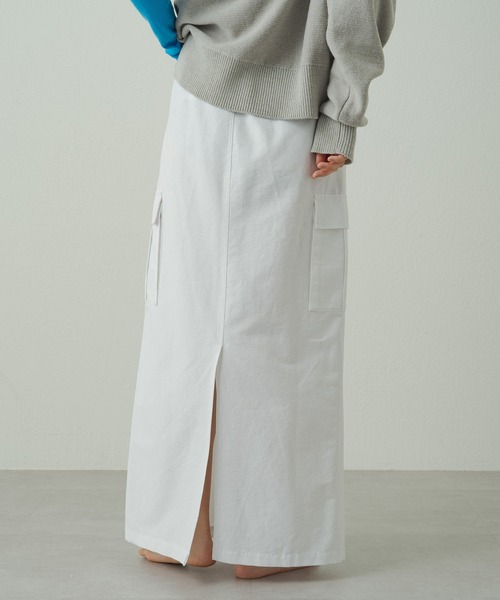 earthy（アーシー）の「【撥水】ロングタイトスカート（スカート・レディース・カーキ/ホワイト/ブラック・S/M）」の8枚目の写真