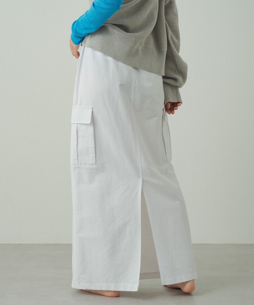 earthy（アーシー）の「【撥水】ロングタイトスカート（スカート・レディース・カーキ/ホワイト/ブラック・S/M）」の9枚目の写真