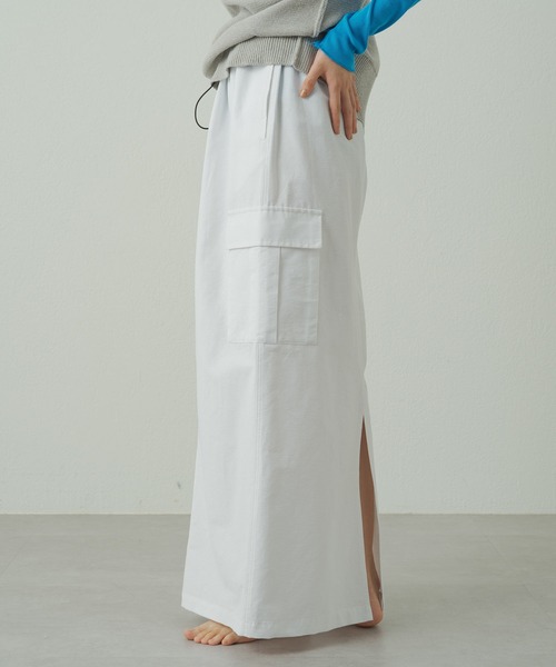 earthy（アーシー）の「【撥水】ロングタイトスカート（スカート・レディース・カーキ/ホワイト/ブラック・S/M）」の10枚目の写真