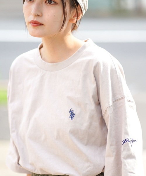 U.S. POLO ASSN.(ユーエスポロアッスン)の「【U.S.POLO ASSN./ユーエスポロアッスン】ワンポイント ブランドロゴ刺繍 ビッグシルエット Tシャツ オーバーサイズ(Tシャツ/カットソー・メンズ・グリーン/ホワイト/ベージュ/ブルー・MEDIUM/LARGE)」の15枚目の写真