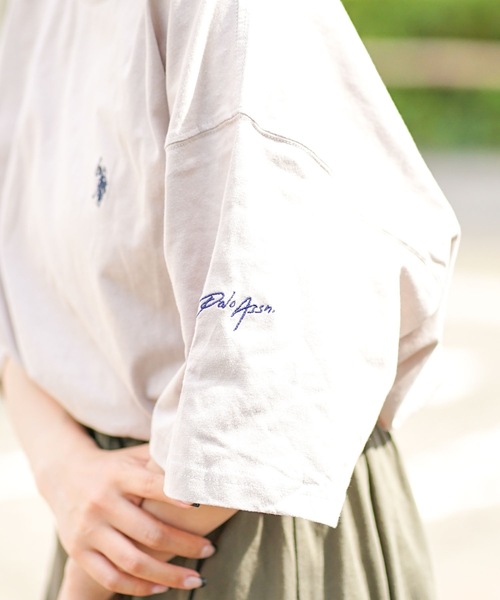 U.S. POLO ASSN.(ユーエスポロアッスン)の「【U.S.POLO ASSN./ユーエスポロアッスン】ワンポイント ブランドロゴ刺繍 ビッグシルエット Tシャツ オーバーサイズ(Tシャツ/カットソー・メンズ・グリーン/ホワイト/ベージュ/ブルー・MEDIUM/LARGE)」の16枚目の写真