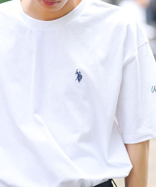 U.S. POLO ASSN.(ユーエスポロアッスン)の「【U.S.POLO ASSN./ユーエスポロアッスン】ワンポイント ブランドロゴ刺繍 ビッグシルエット Tシャツ オーバーサイズ(Tシャツ/カットソー・メンズ・グリーン/ホワイト/ベージュ/ブルー・MEDIUM/LARGE)」の9枚目の写真