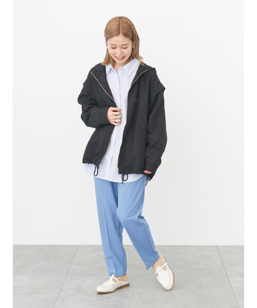 Samansa Mos2 blue（サマンサモスモスブルー）の「ストライプボクシーシャツ（シャツ/ブラウス・レディース・ピンク/グリーン/ブルー・ﾌﾘ-）」の6枚目の写真