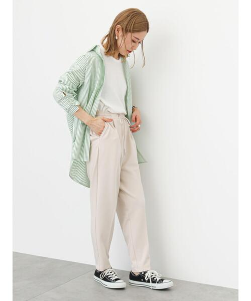 Samansa Mos2 blue（サマンサモスモスブルー）の「ストライプボクシーシャツ（シャツ/ブラウス・レディース・ピンク/グリーン/ブルー・ﾌﾘ-）」の8枚目の写真