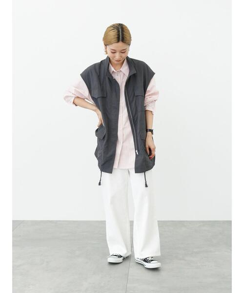 Samansa Mos2 blue（サマンサモスモスブルー）の「ストライプボクシーシャツ（シャツ/ブラウス・レディース・ピンク/グリーン/ブルー・ﾌﾘ-）」の11枚目の写真