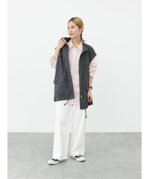 Samansa Mos2 blue（サマンサモスモスブルー）の「ストライプボクシーシャツ（シャツ/ブラウス・レディース・ピンク/グリーン/ブルー・ﾌﾘ-）」の12枚目の写真