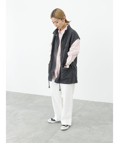 Samansa Mos2 blue（サマンサモスモスブルー）の「ストライプボクシーシャツ（シャツ/ブラウス・レディース・ピンク/グリーン/ブルー・ﾌﾘ-）」の13枚目の写真