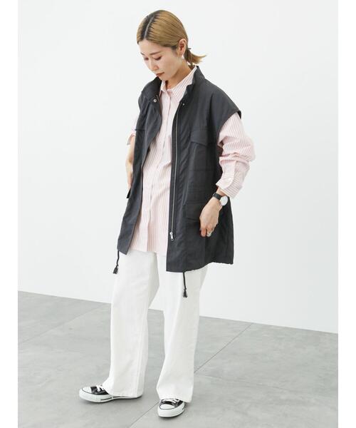 Samansa Mos2 blue（サマンサモスモスブルー）の「ストライプボクシーシャツ（シャツ/ブラウス・レディース・ピンク/グリーン/ブルー・ﾌﾘ-）」の14枚目の写真