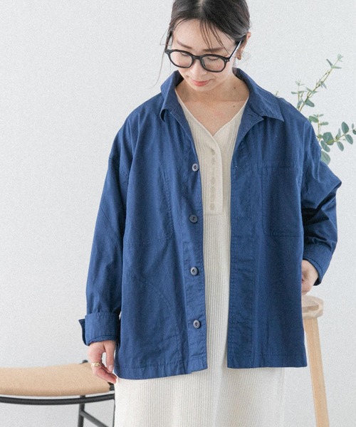 FORK&SPOON(フォークアンドスプーン)の「FORK&SPOON カバーオールシャツジャケット(その他アウター・レディース・ベージュ/ネイビー・1)」の15枚目の写真