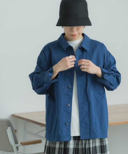 FORK&SPOON(フォークアンドスプーン)の「FORK&SPOON カバーオールシャツジャケット(その他アウター・レディース・ベージュ/ネイビー・1)」の19枚目の写真