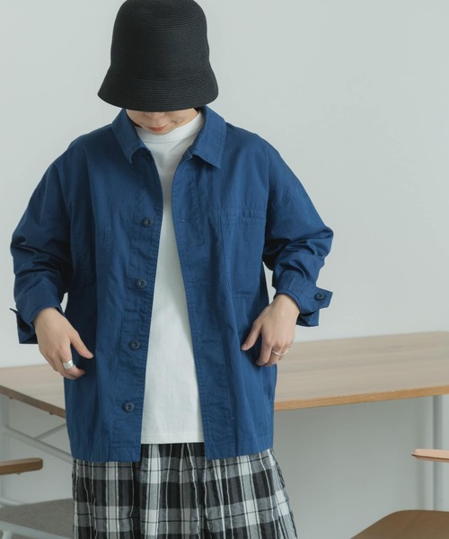 FORK&SPOON(フォークアンドスプーン)の「FORK&SPOON カバーオールシャツジャケット(その他アウター・レディース・ベージュ/ネイビー・1)」の20枚目の写真
