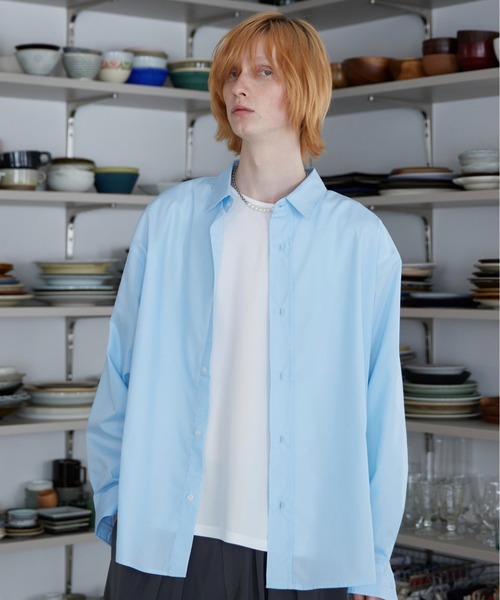 ln fortis(ロンフォルティス)の「ln foris - オーバーサイズブロードシャツ(シャツ/ブラウス・メンズ・ブルー/ミント/ホワイト・SMALL/MEDIUM)」の3枚目の写真