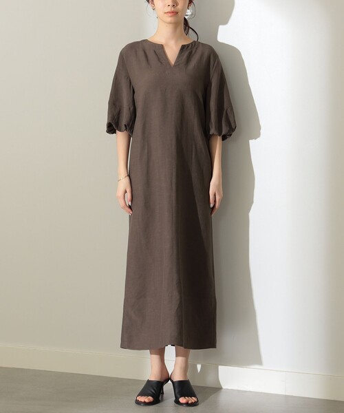 Demi-Luxe BEAMS リネン シンプル レディ ワンピース Demi-Luxe BEAMS｜【7/3新規値下げ】リネン 2WAY ワンピース .M