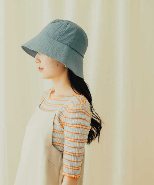 SENSE OF PLACE by URBAN RESEARCH（センスオブプレイスバイアーバンリサーチ）の「UVダウンブリムハット（ハット・レディース・アイボリー/ブラック/ブルー・ONE）」の13枚目の写真