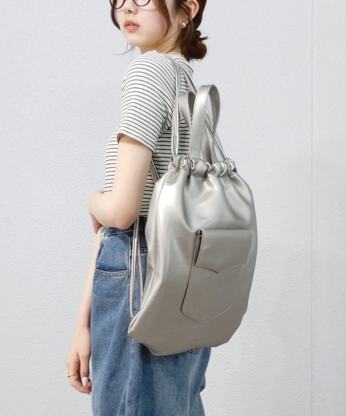 minia（ミニア）の「フェイクレザーナップ（バックパック/リュック・レディース・ブラック/ブラウン/チェック/ガンメタ・FREE）」の8枚目の写真