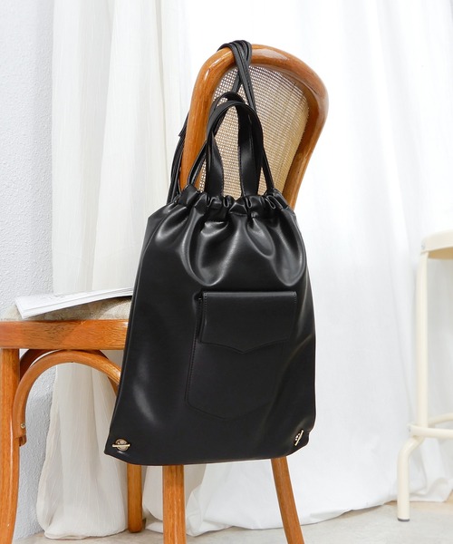 minia（ミニア）の「フェイクレザーナップ（バックパック/リュック・レディース・ブラック/ブラウン/チェック/ガンメタ・FREE）」の18枚目の写真