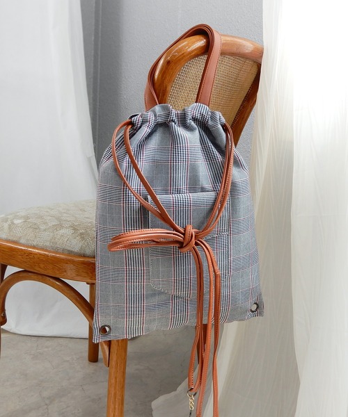 minia（ミニア）の「フェイクレザーナップ（バックパック/リュック・レディース・ブラック/ブラウン/チェック/ガンメタ・FREE）」の21枚目の写真