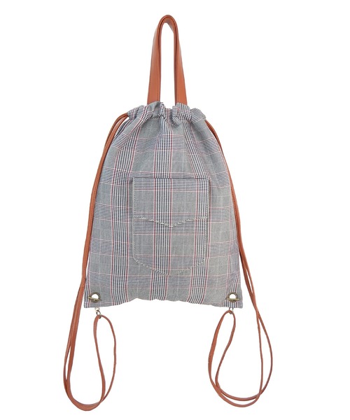 minia（ミニア）の「フェイクレザーナップ（バックパック/リュック・レディース・ブラック/ブラウン/チェック/ガンメタ・FREE）」の6枚目の写真