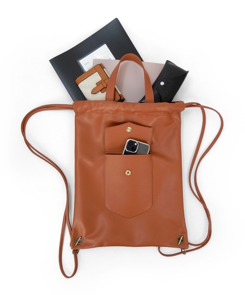 minia（ミニア）の「フェイクレザーナップ（バックパック/リュック・レディース・ブラック/ブラウン/チェック/ガンメタ・FREE）」の7枚目の写真