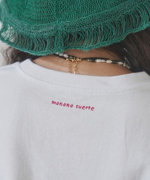 manana suerte(マニャーナスエルテ)の「しっかりとした生地感 オーバーサイズmusicロゴTシャツ(Tシャツ/カットソー・レディース・ホワイト/ブラック/グレー・FREE)」の22枚目の写真