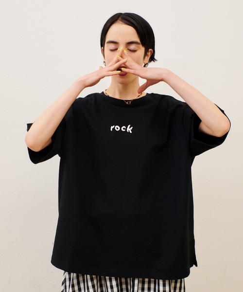 manana suerte(マニャーナスエルテ)の「しっかりとした生地感 オーバーサイズmusicロゴTシャツ(Tシャツ/カットソー・レディース・ホワイト/ブラック/グレー・FREE)」の8枚目の写真