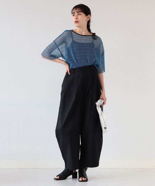 Ray BEAMS（レイビームス）の「Ray BEAMS / ミックス メッシュ バックリボン Tシャツ（Tシャツ/カットソー・レディース・ホワイト/ライトブルー/ブラック・ONE SIZE）」の19枚目の写真