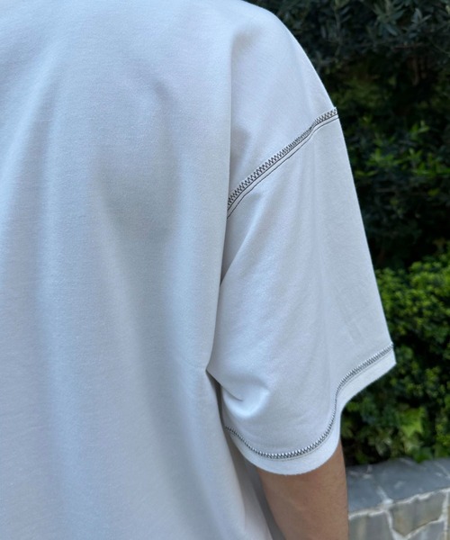 CIAOPANIC(チャオパニック)の「コントラストオーバーサイズ配色ステッチT(Tシャツ/カットソー・レディース・イエロー/ホワイト/サックスブルー/ブラック・MEDIUM/LARGE)」の18枚目の写真