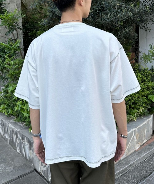 CIAOPANIC(チャオパニック)の「コントラストオーバーサイズ配色ステッチT(Tシャツ/カットソー・レディース・イエロー/ホワイト/サックスブルー/ブラック・MEDIUM/LARGE)」の13枚目の写真