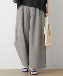 麻調タック使いワイドパンツ