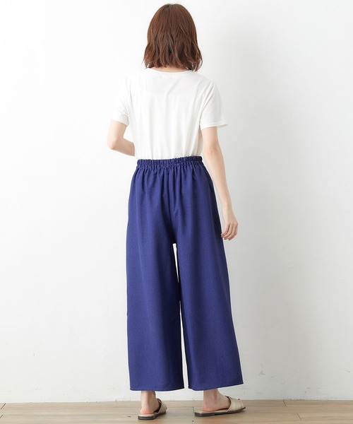 Viola e Viola(ヴィオラエヴィオラ)の「麻調タック使いワイドパンツ(その他パンツ・レディース・グレイッシュベージュ/スミクロ/ブルー・LARGE/X-LARGE/MEDIUM/XX-LARGE)」の12枚目の写真