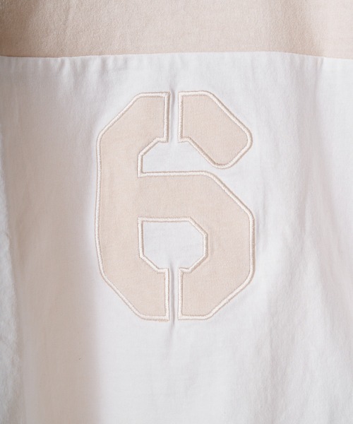 CIAOPANIC TYPY（チャオパニックティピー）の「【KIDS】USAコットン配色ナンバリングフットボールTee（Tシャツ/カットソー・キッズ・チャコールグレー/ホワイト/グリーン・S/M/L/XL/XXL）」の8枚目の写真