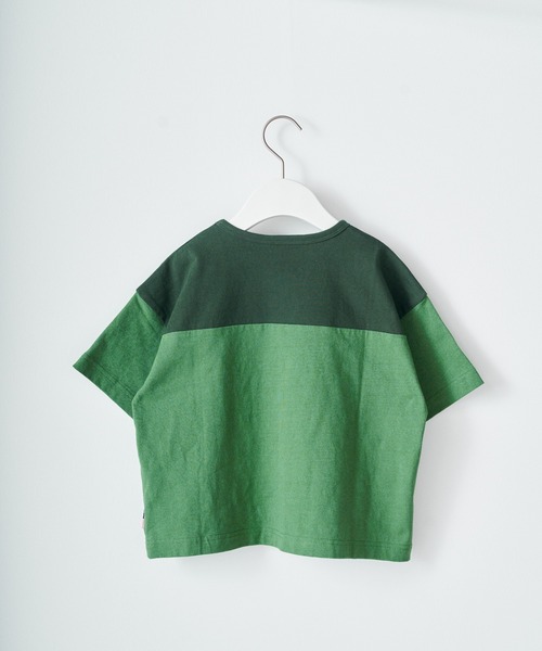 CIAOPANIC TYPY（チャオパニックティピー）の「【KIDS】USAコットン配色ナンバリングフットボールTee（Tシャツ/カットソー・キッズ・チャコールグレー/ホワイト/グリーン・S/M/L/XL/XXL）」の13枚目の写真