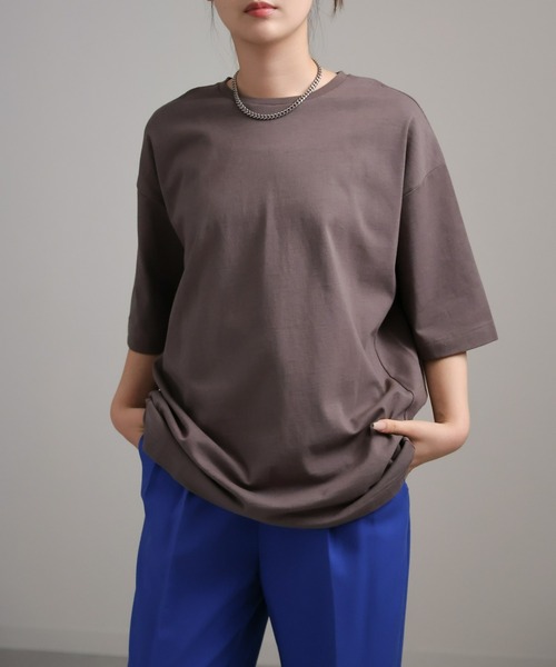 sakishimatokyo(サキシマトーキョー)の「キリカエビッグTシャツ(Tシャツ/カットソー・レディース・オフホワイト/チャコールグレー/ネイビー・FREE)」の4枚目の写真