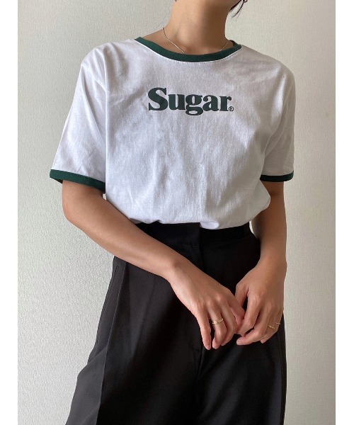 AMAIL（アマイル）の「Sugar line cloth（Tシャツ/カットソー・レディース・レッド/グリーン・FREE）」の6枚目の写真