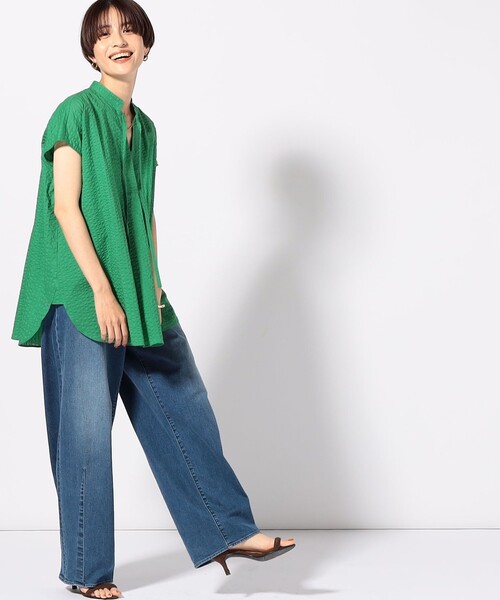 NOLLEY’S(ノーリーズ)の「コットンウェーブフレンチスリーブブラウス(シャツ/ブラウス・レディース・ブラック/ホワイト/ブルー系その他3/グリーン・FREE)」の17枚目の写真