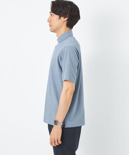 green label relaxing（グリーンレーベルリラクシング）の「サッカー カッタウェイ ポロシャツ（ポロシャツ・メンズ・ネイビー/ライトブルー/ダークグレー・M/L/XL/S）」の8枚目の写真