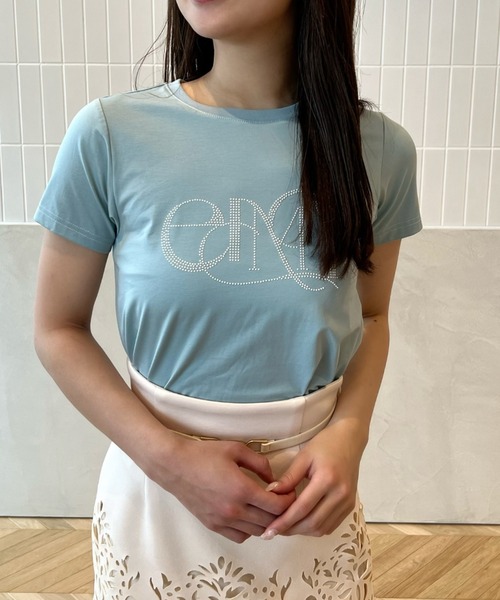 EIMY ISTOIRE(エイミーイストワール)の「eimyロゴパールTシャツ(Tシャツ/カットソー・レディース・その他/ブラック/ラベンダー/ベージュ/ホワイト/ピンク/サックスブルー・FREE)」の5枚目の写真