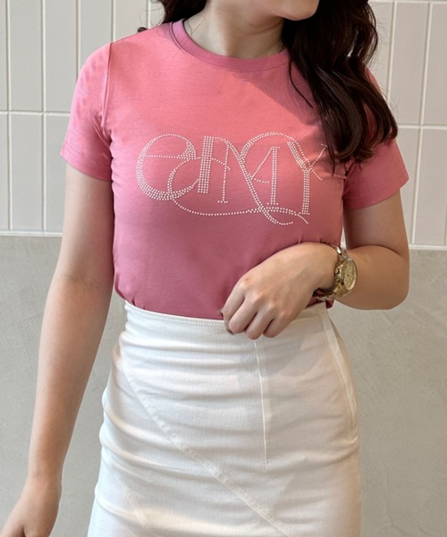 EIMY ISTOIRE(エイミーイストワール)の「eimyロゴパールTシャツ(Tシャツ/カットソー・レディース・その他/ブラック/ラベンダー/ベージュ/ホワイト/ピンク/サックスブルー・FREE)」の6枚目の写真