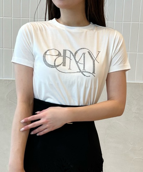 EIMY ISTOIRE(エイミーイストワール)の「eimyロゴパールTシャツ(Tシャツ/カットソー・レディース・その他/ブラック/ラベンダー/ベージュ/ホワイト/ピンク/サックスブルー・FREE)」の7枚目の写真