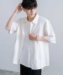Rocky Monroe（ロッキーモンロー）の「オーバーサイズ 日本製 ポリエステルトロ タックデザイン 半袖シャツ（シャツ/ブラウス）」