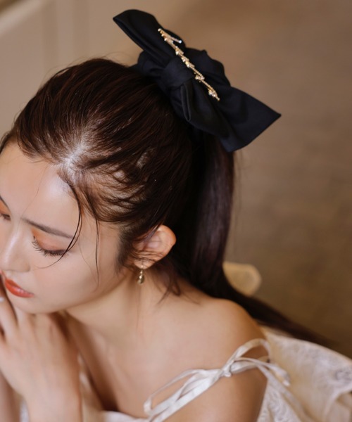 EIMY ISTOIRE(エイミーイストワール)の「twinkle eimyリボンシュシュ(シュシュ・レディース・グレー/ブラック/ブラウン/ホワイト・FREE)」の5枚目の写真