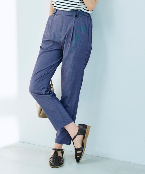 grove（グローブ）の「◆【冷感】ぐんぐん伸びてらくちんオシャレなテーパードパンツ!（その他パンツ・レディース・ブラック/ダークグリーン/ベージュ/ネイビー/ブラック系1・02/03/01/05/04）」の5枚目の写真