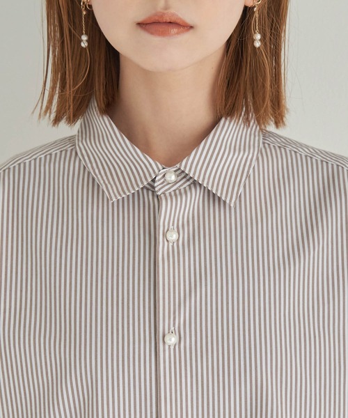 ROPE' PICNIC（ロペピクニック）の「洗える/パールシャツ（シャツ/ブラウス・レディース・ベージュ系その他/ワイン・38）」の9枚目の写真